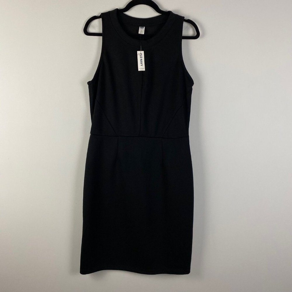 Old Navy Knit Sheath Dress Womens Large Tall Black Sleeveless
